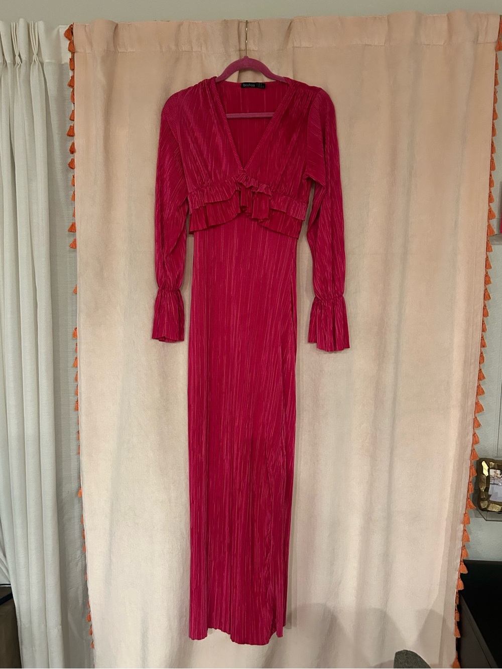 Boohoo Hot Pink Ruffle Maxi Dress - Picture 8 of 15